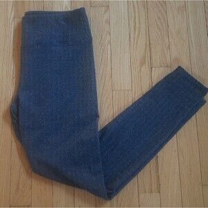 Kyodan Skinny Cropped Herringbone Leggings Size M Color Dark Grey, Elastic Waist